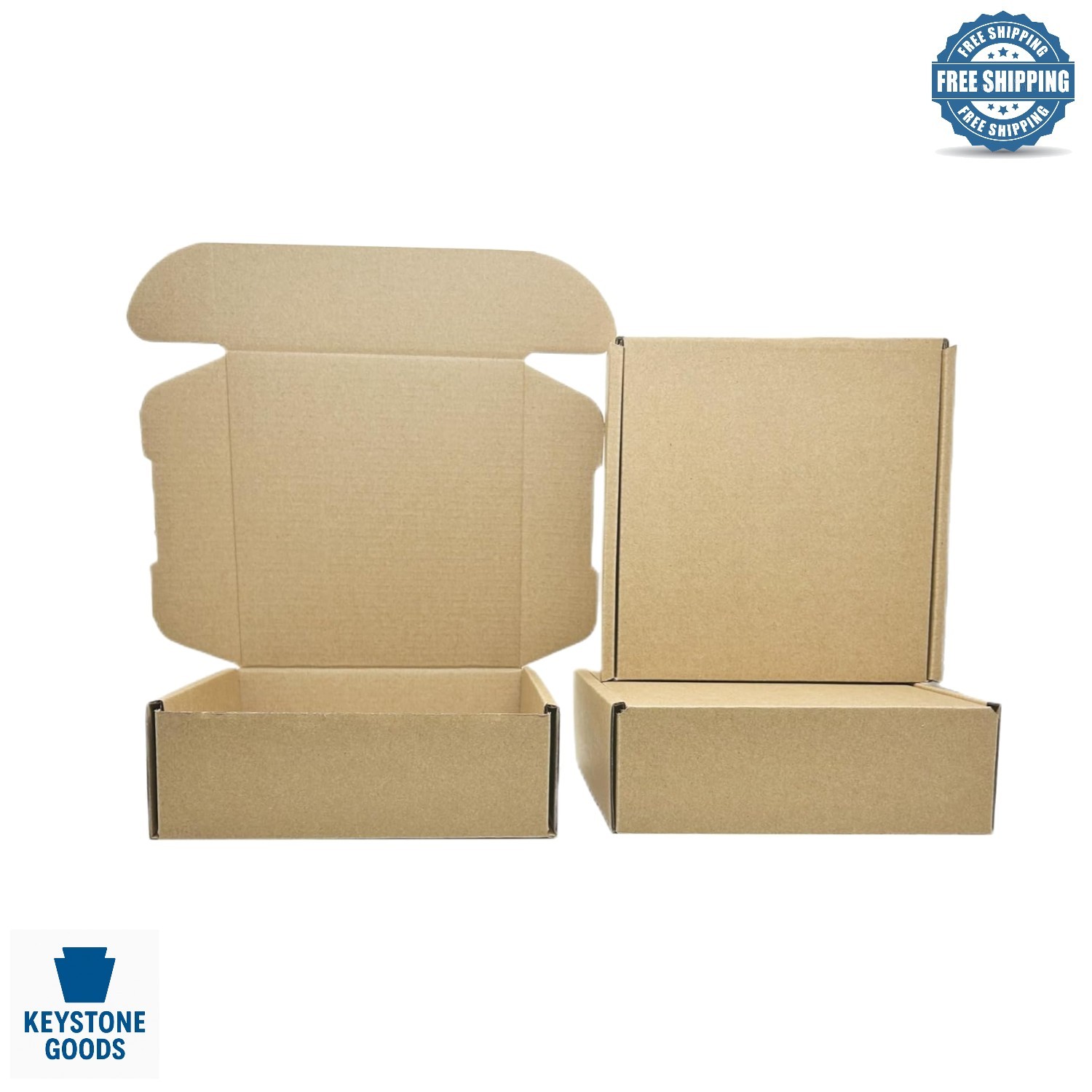 (Set of 10) 6x6x2 Inch Kraft Cardboard Shipping & Storage Boxes