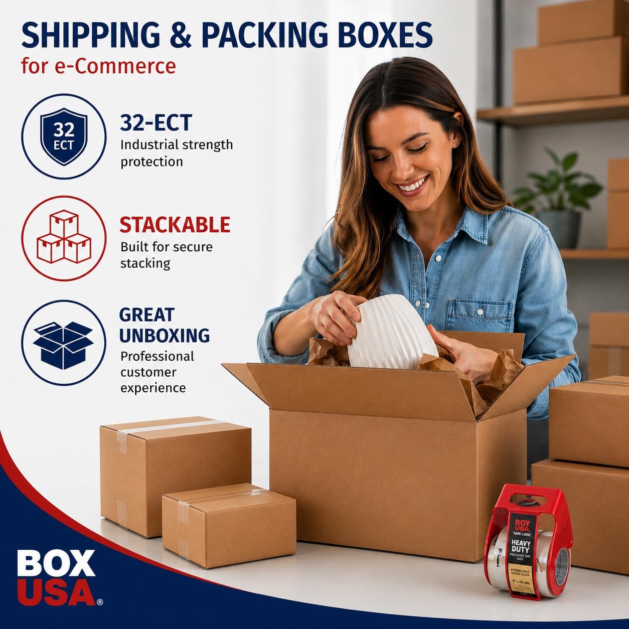 Shipping Boxes Medium 12″L x 9″W x 4″H 25-Pack – Corrugated Cardboard Box Moving