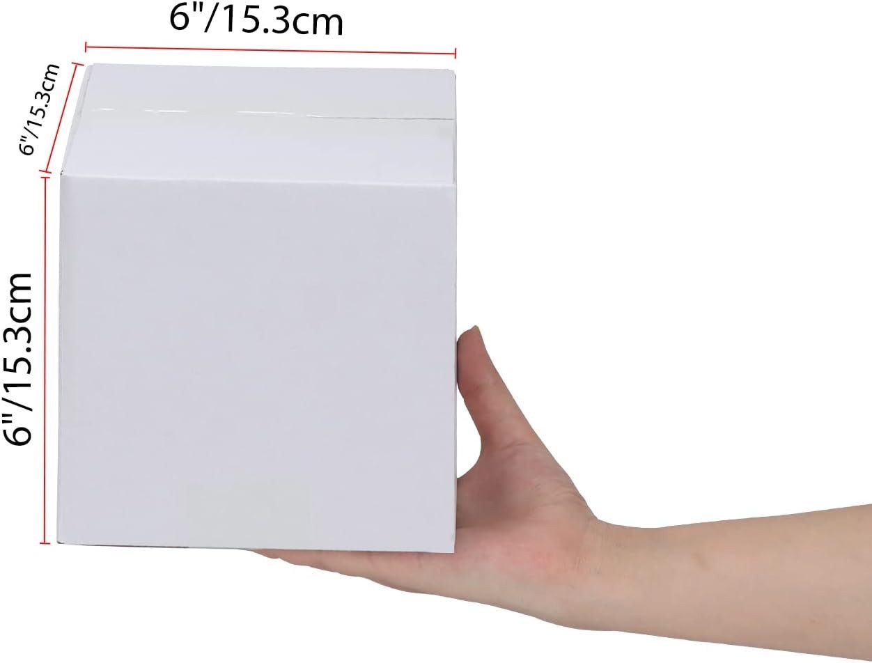 6x6x6 Inches White Shipping Boxes Set of 40