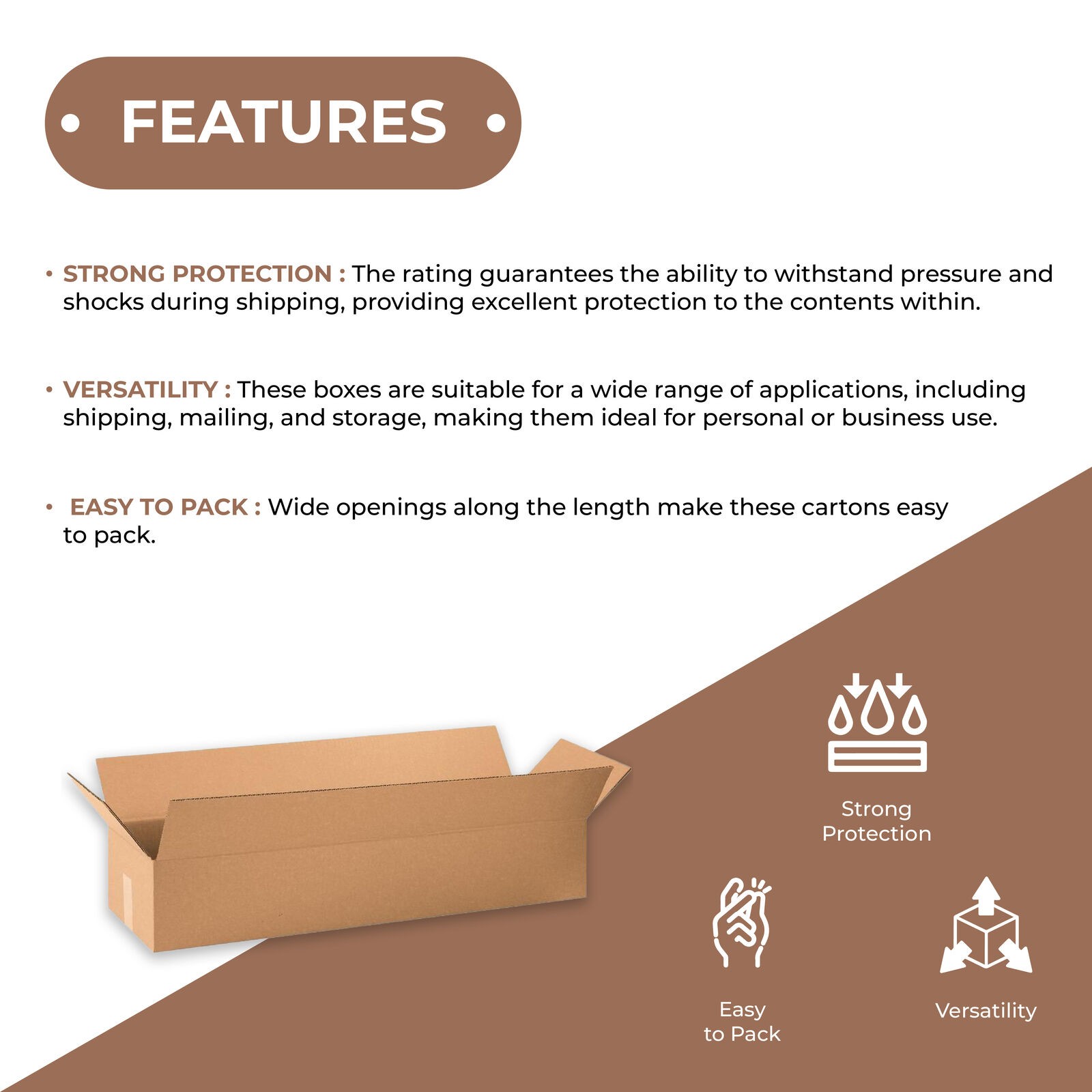 48 x 12 x 12″ Long Corrugated Boxes, ECT-32 Brown Shipping/Moving Box 10/Bundle