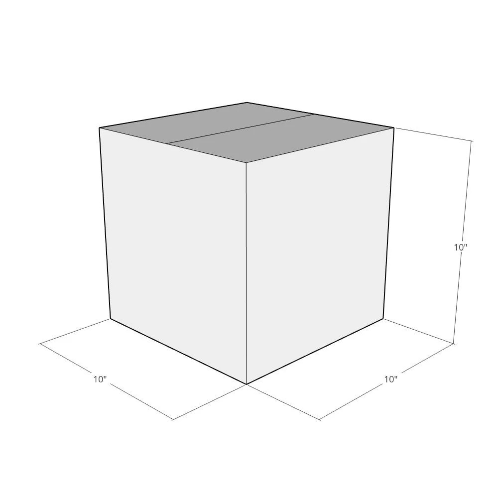 10x10x10 White Corrugated Shipping Boxes 32 ECT Single-Wall, 15/Pack