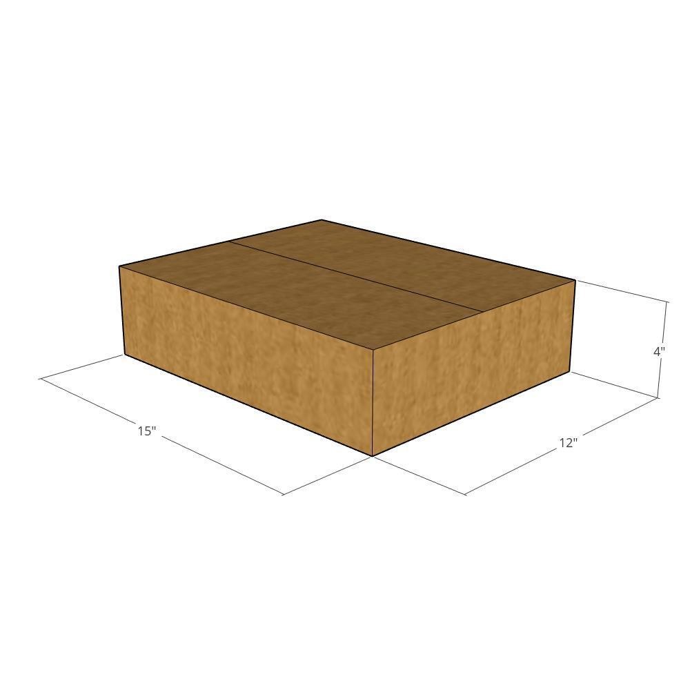 50 15x12x4 Kraft Brown Corrugated Shipping Boxes 32 ECT Single-Wall New