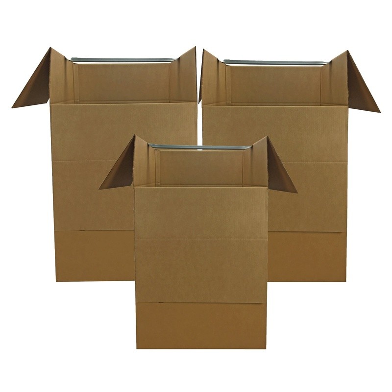 Heavy Duty Wardrobe Moving Boxes Kit W/ Metal Hanger Storage Solution 3 Pack New
