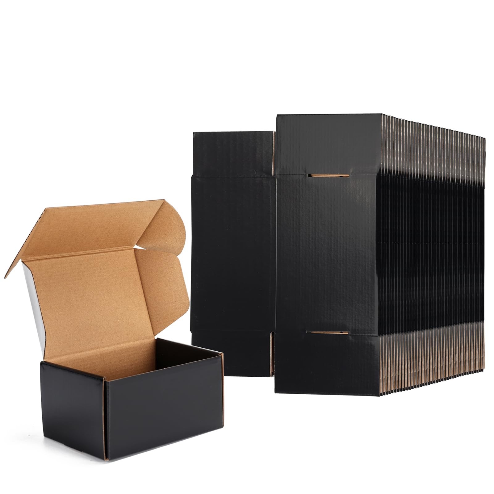 40 Pack 6x4x3 Shipping Boxes, Black Corrugated Cardboard Boxes for Packaging …