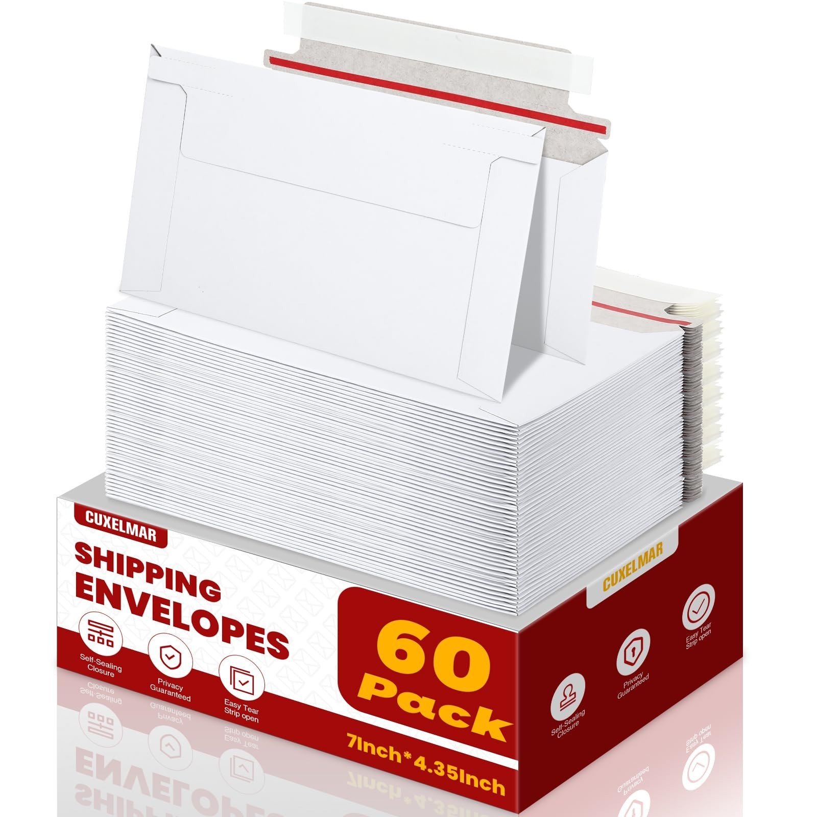 60 Pack Rigid Mailers, 7″x4.35″ Trading Card Shipping Envelopes for Collector…