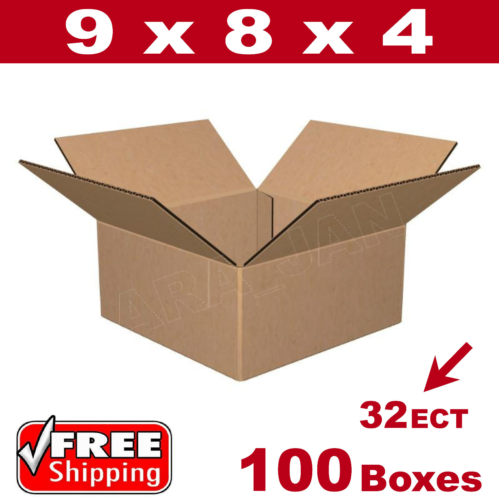 100 – 9x8x4 Cardboard Boxes Mailing Packing Shipping Box 32ECT Corrugated Carton