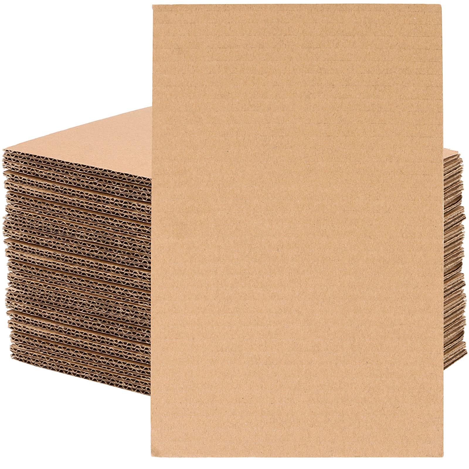 100 Pack 9×6 Inch Brown Corrugated Cardboard Sheets 2mm Packing Pads