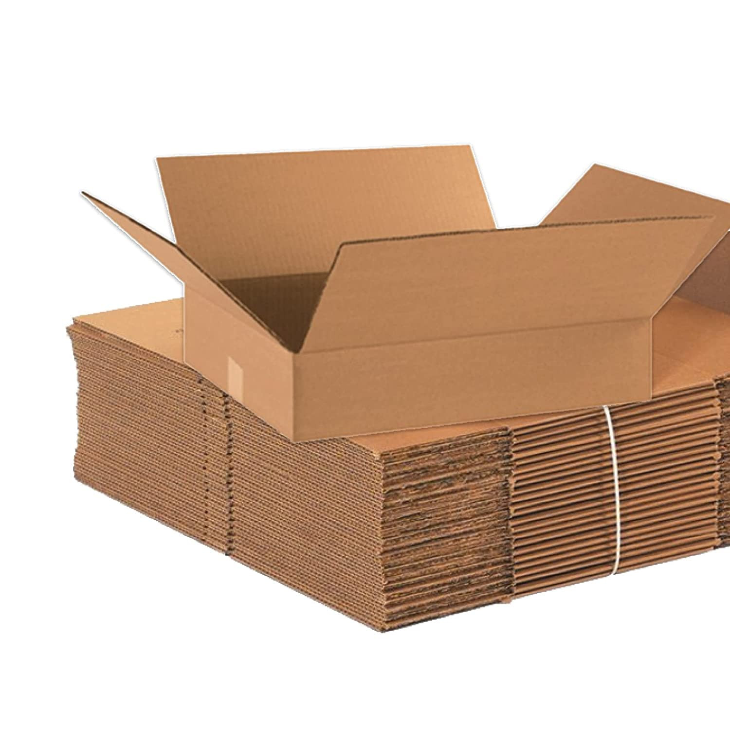 18144 Flat Corrugated Cardboard Box 18″ L X 14″ W X 4″ H, Kraft, for Shipping, P