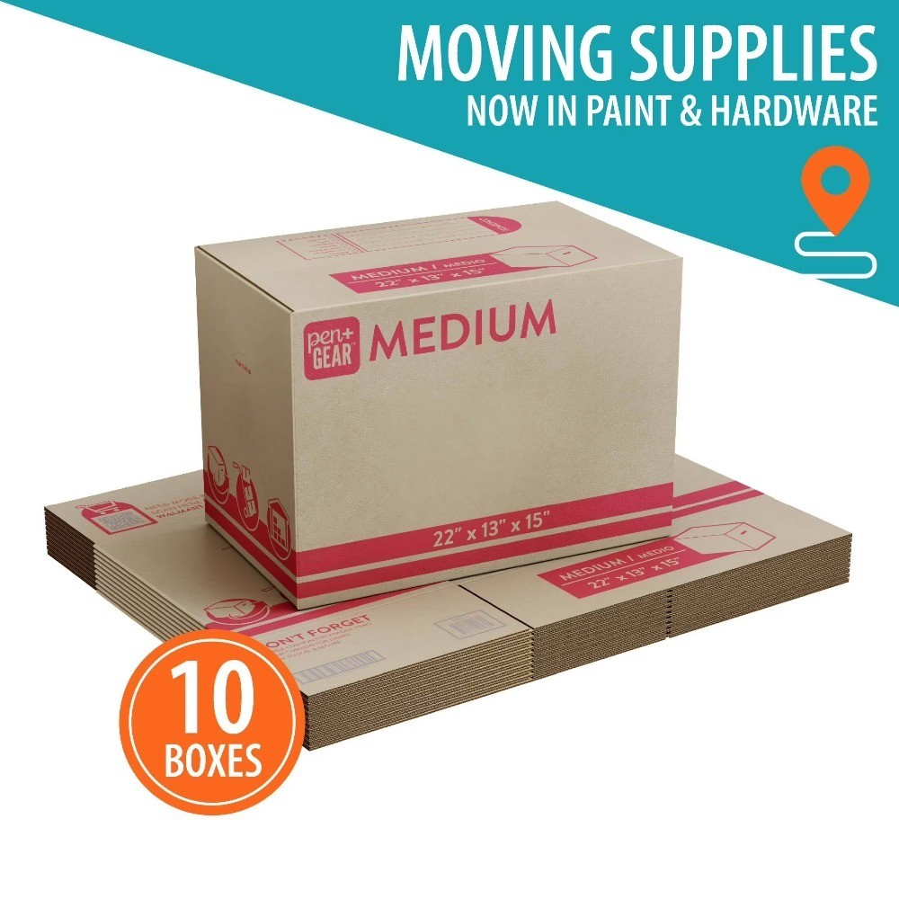 Medium Moving Boxes 22x13x15 Inches Heavy Duty Cardboard Shipping Boxes Pack of