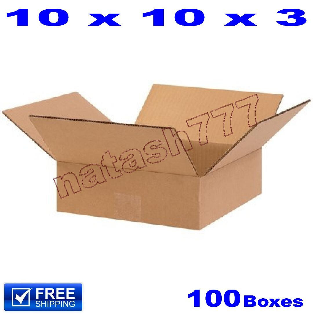 100 – 10x10x3 Cardboard Boxes 32-ECT Mailing Packing Shipping Corrugated Carton