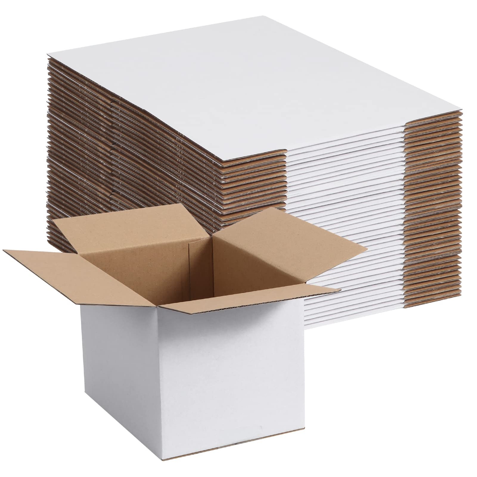 40 Pack Small Shipping Boxes 8x6x6 Inches, White Corrugated Cardboard Mailing…