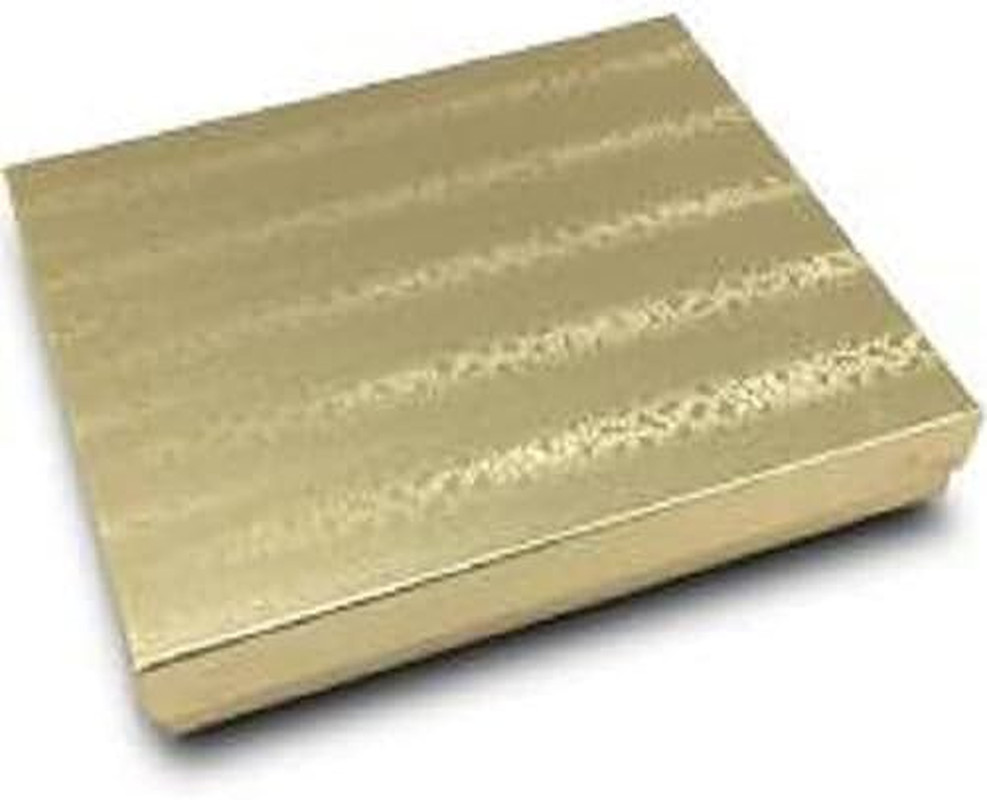 6 Pack Cotton Filled Gold Foil Paper Cardboard Jewelry Boxes for Necklace, Brace