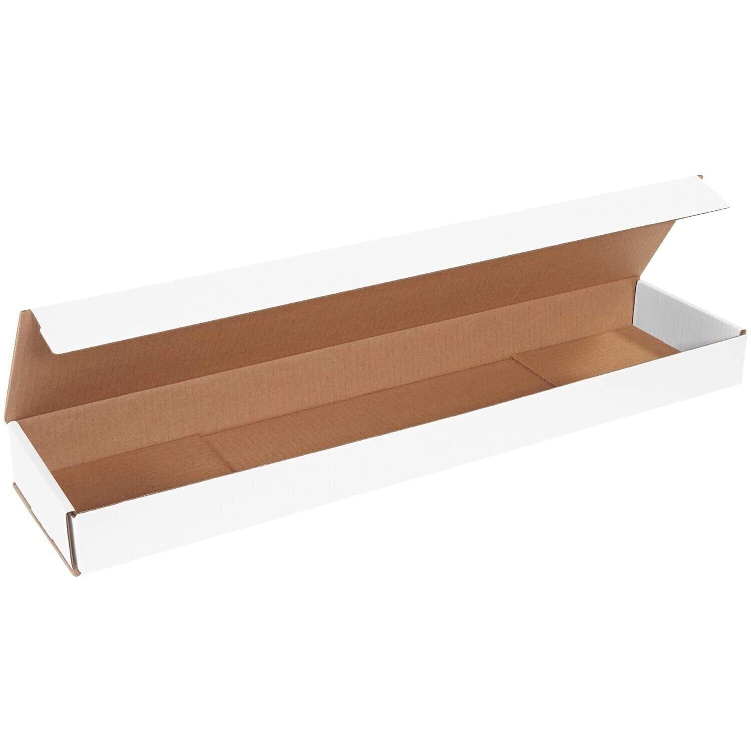 50 26″ x 6″ x 2″ White Corrugated Mailers Tuck Flap Boxes Free Ship