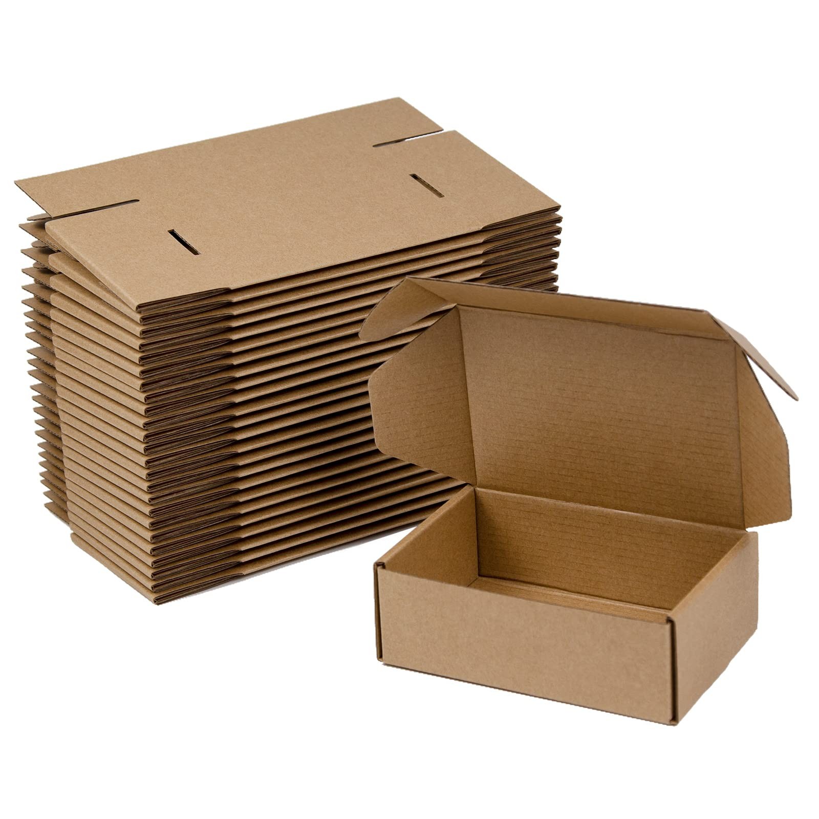 6x4x2 Inches Shipping Boxes Pack of 25, Brown Corrugated Cardboard Boxes for …