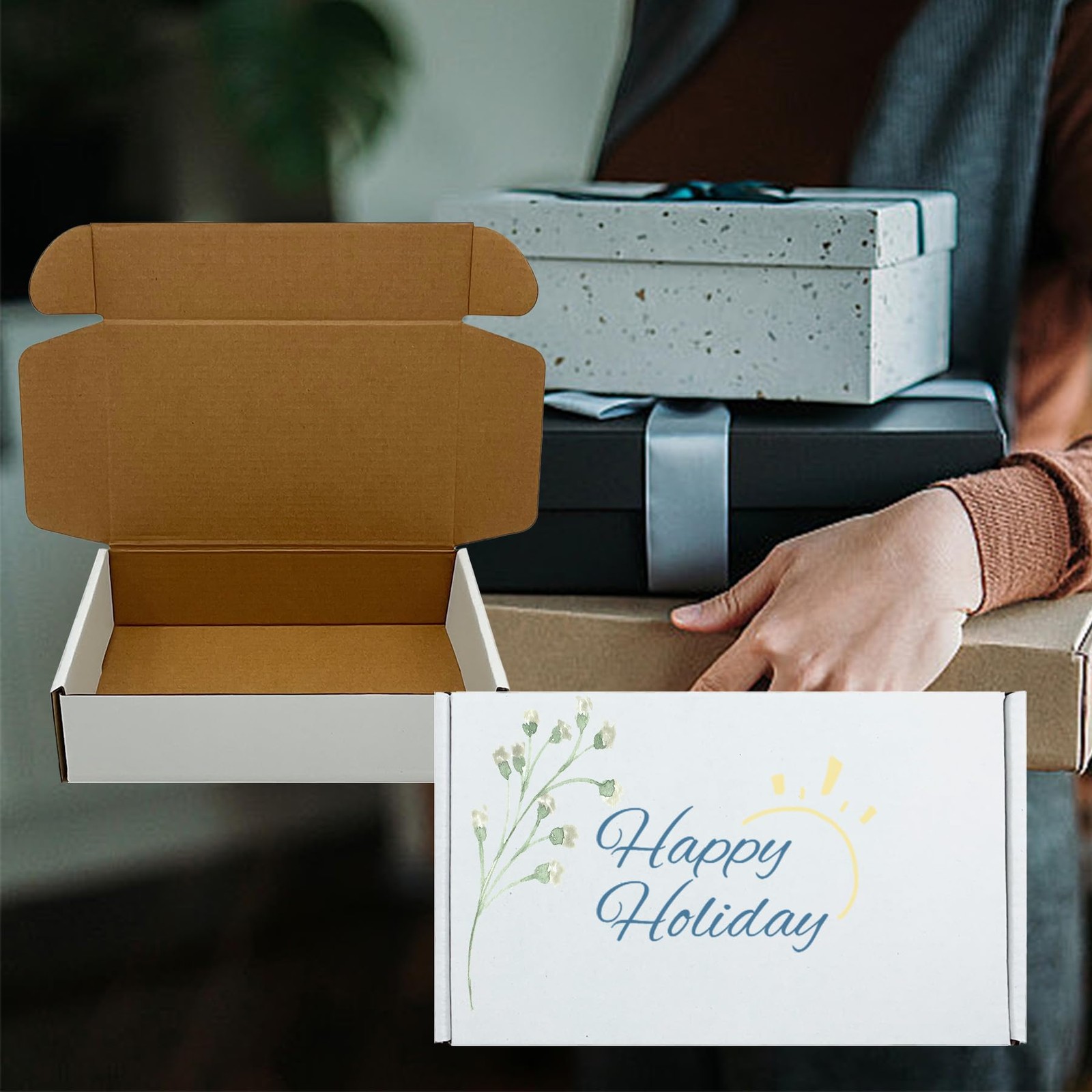 White Shipping Boxes 6x5x2 inch 50 Pack,Corrugated Mailers for E-Commerce