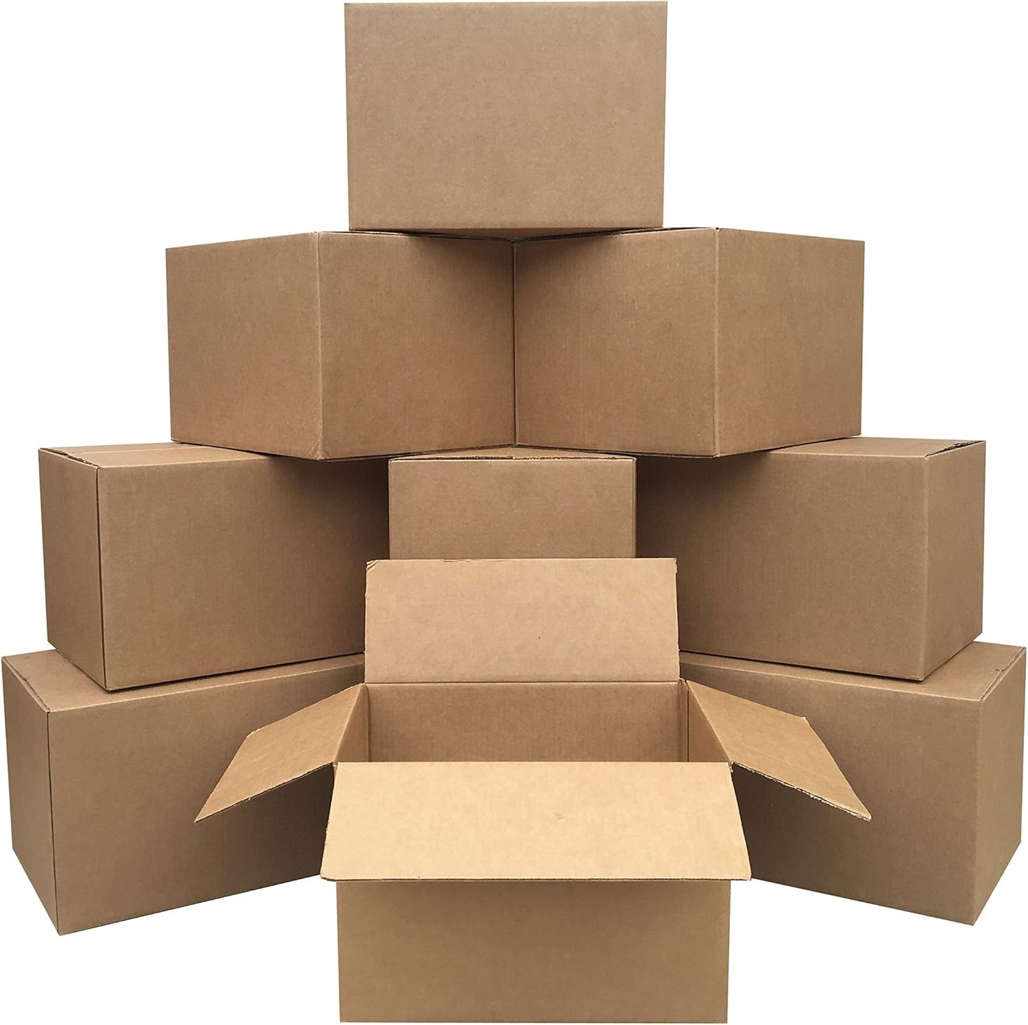 10-Pack Medium Cardboard Boxes for Packing & Moving, 18″x14″x12″ – Versatile Use