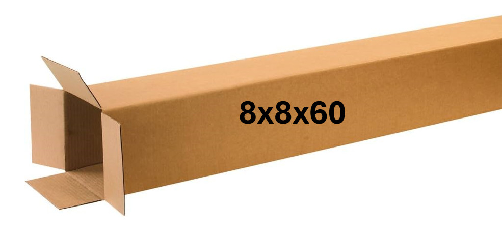 8″ x 8″ x 60″ – 5 BOX BUNDLE – 200 lb – CARDBOARD BOX – TALL