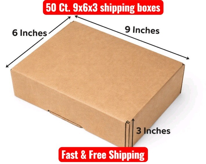 《NEW》50 ct. 9″x6″x 3″ Heavy Duty Brown Corrugated Security Mailer Shipping Box