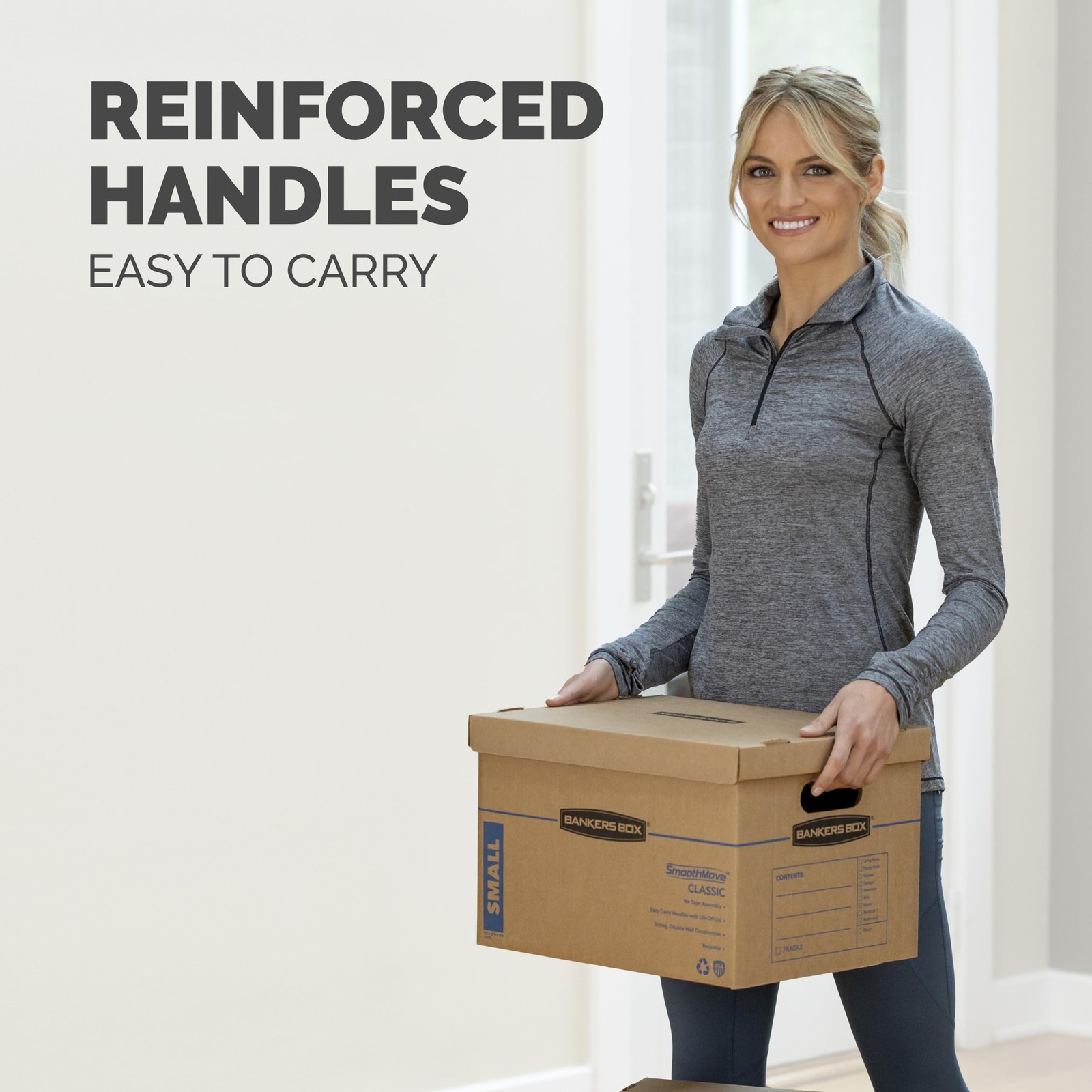 Classic Moving Box 10 Pack Kit,Handles, Box with Lid, 8 Small and 2 Medium Boxes