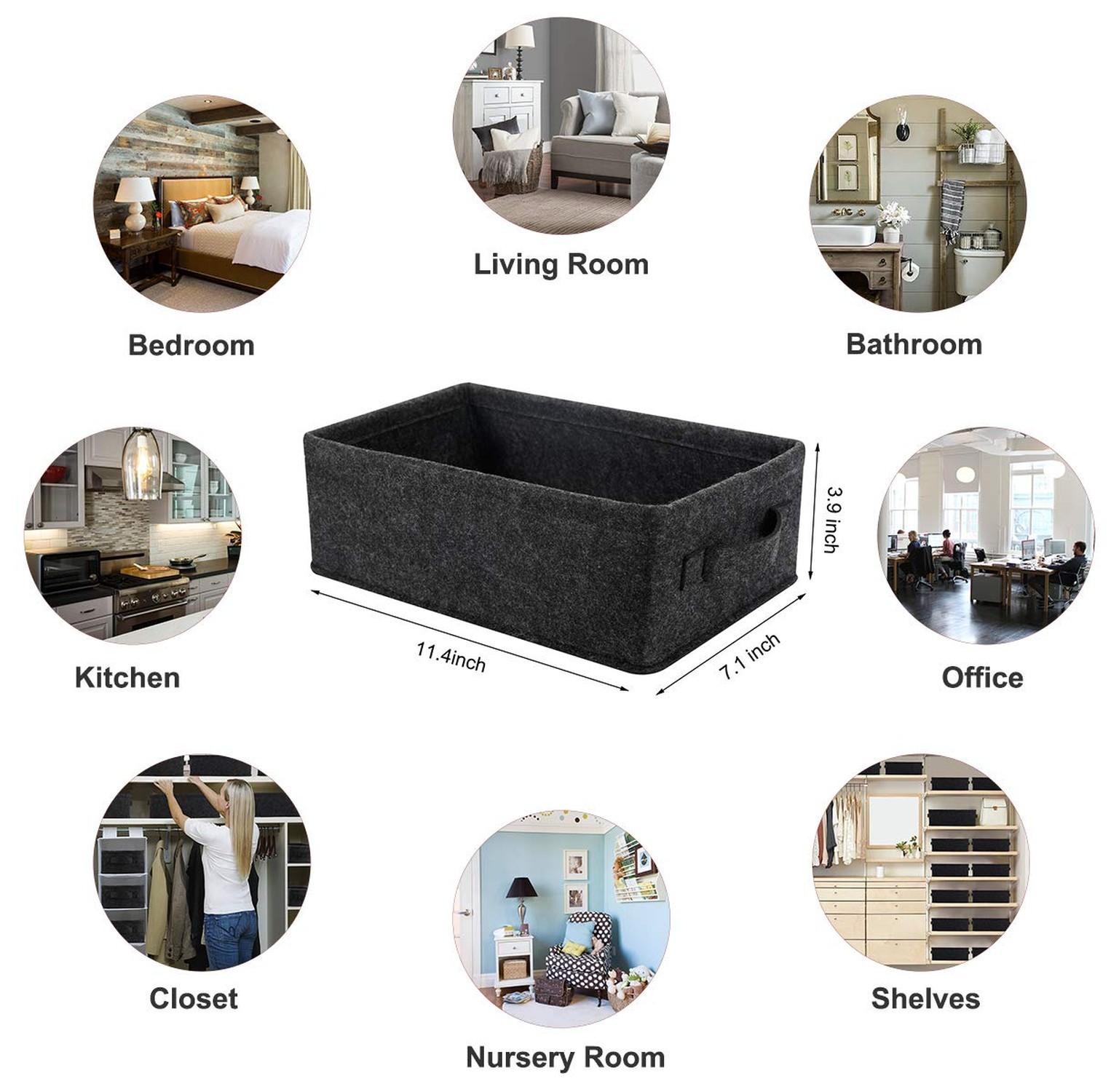 Short Storage Baskets Small Rectangle Basket Storage Bins Organizer for Candl…