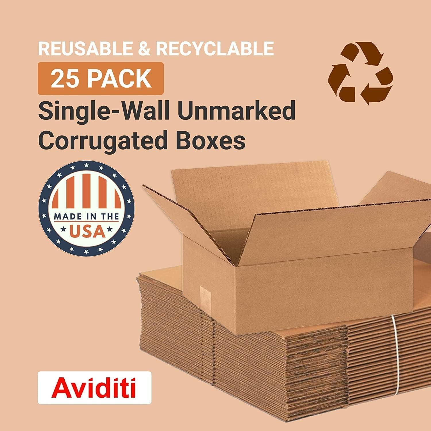 Durable 12x9x4 Corrugated Cardboard Shipping Boxes | 25-Pack for Safe Packaging