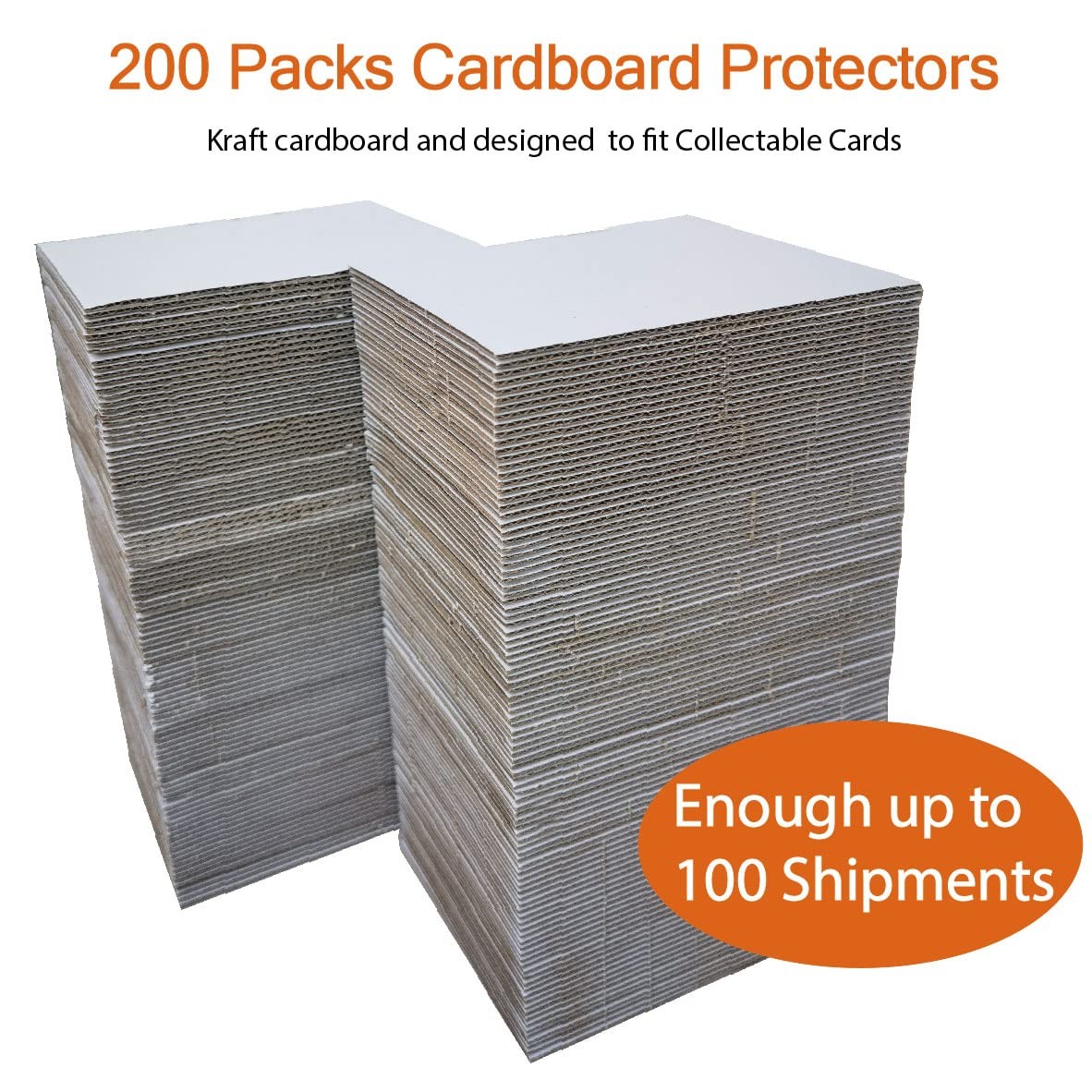200 Packs 3.5×4.5 Inch Corrugated Cardboard Sheets, Premium 200 Packs, White