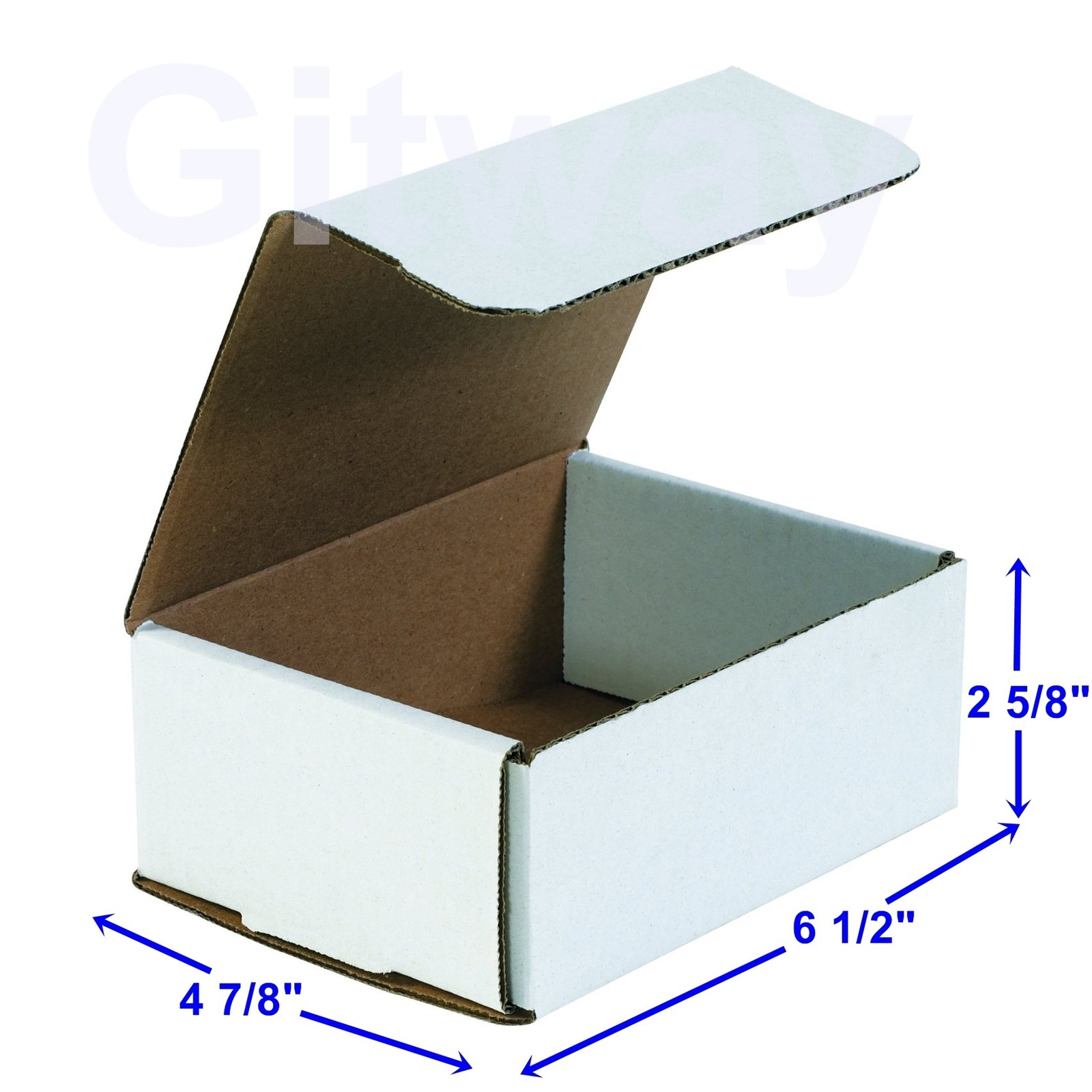 6 1/2 x 4 7/8 x 2 5/8″ Small White Cardboard Packaging Mailing Shipping 50 Boxes