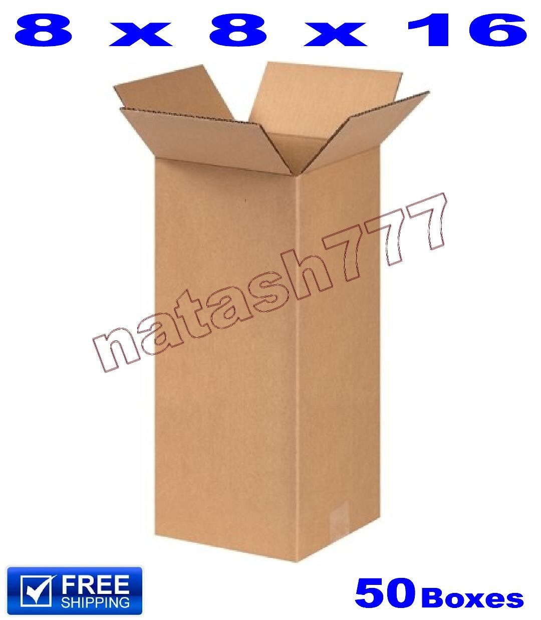 50 – 8x8x16 Cardboard Boxes 32-ECT Mailing Packing Shipping Corrugated Carton