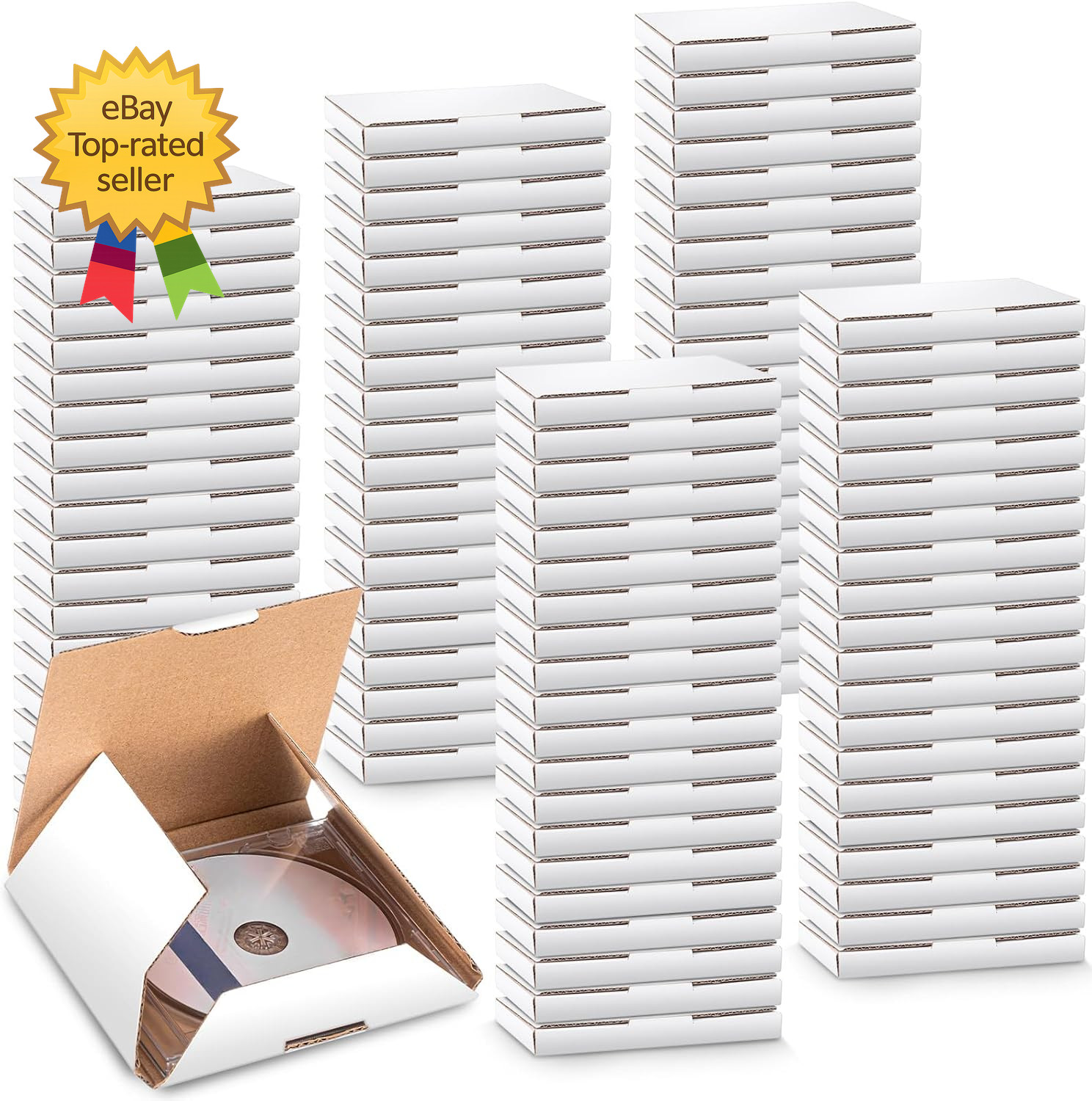 100 Pcs 5 5/8″L X 5″W X 7/16″H Cd Mailer Box Cd Shipping Boxes Corrugated Mailin