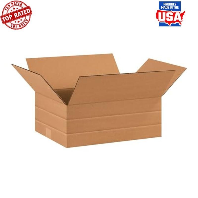 Large Moving Boxes 25-Pack Corrugated Cardboard Heavy Duty Storage 16″x12″x6″ US
