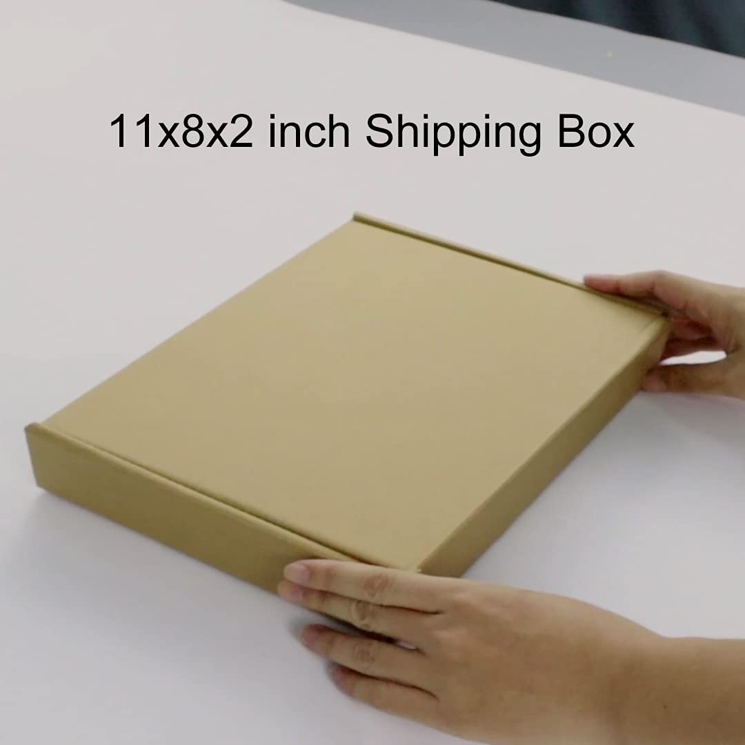 PHAREGE 11x8x2 inch Shipping Boxes Bulk 25 Pack Brown, Tab Lock Tuck Top Mail…