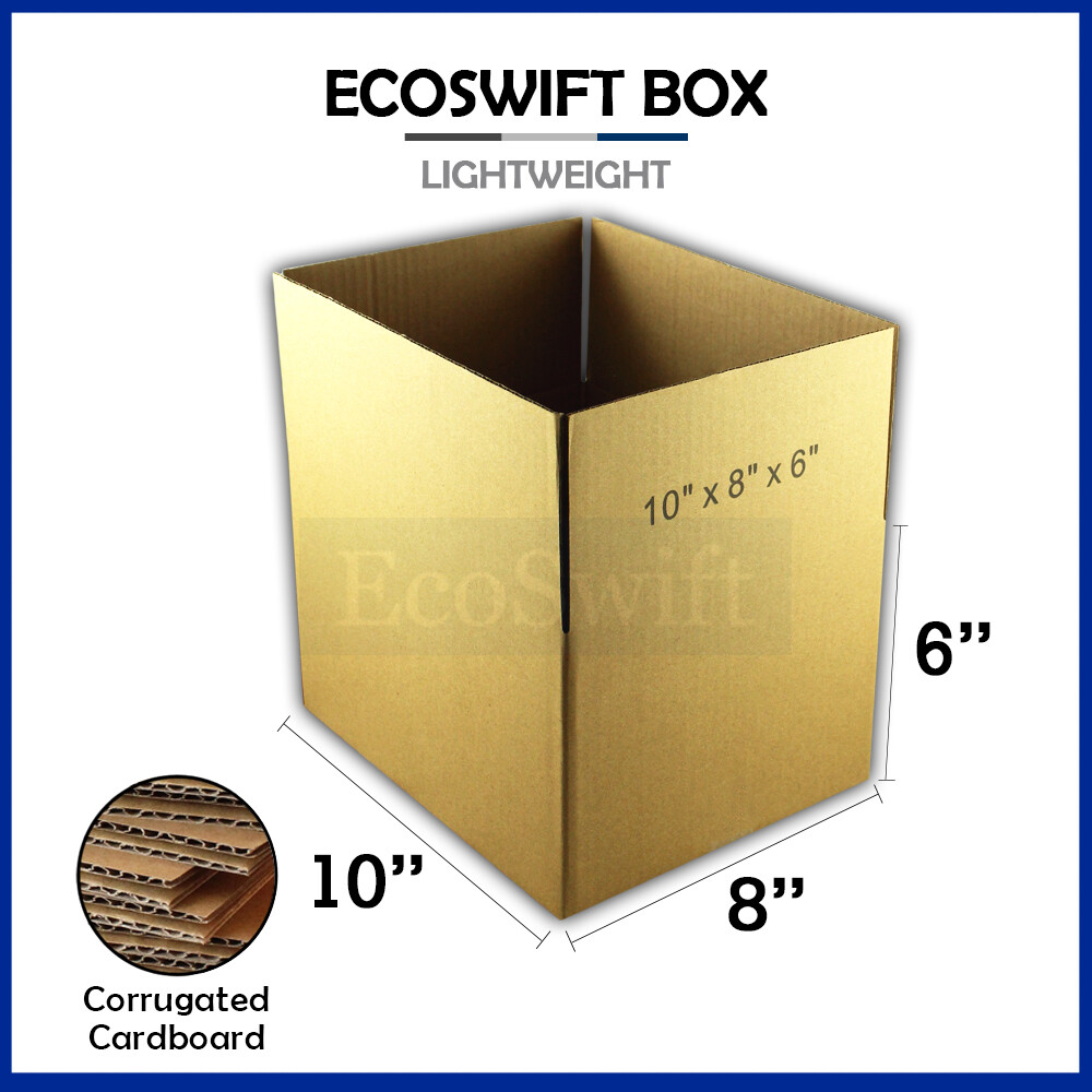 1-Box 10x8x6 EcoSwift Cardboard Packing Moving Shipping Box Corrugated Carton