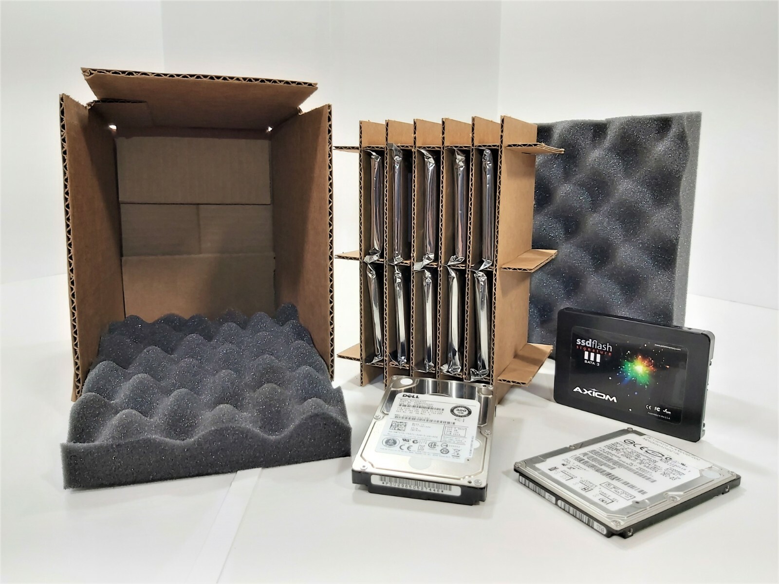 Hard Drive Shipping Box 10 COUNT Slotted Storage Kit – For 2.5″, SSD, & SAS HDDs
