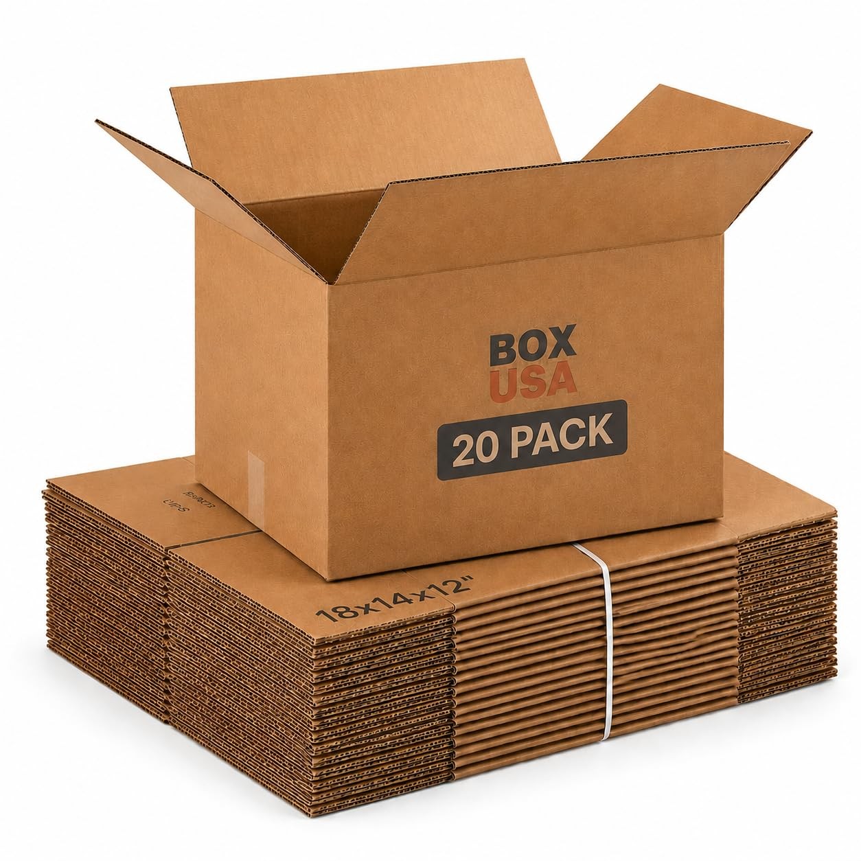 Medium Moving Boxes 18L x 14W x 12H 20-Pack – Corrugated Cardboard Box for Sh…