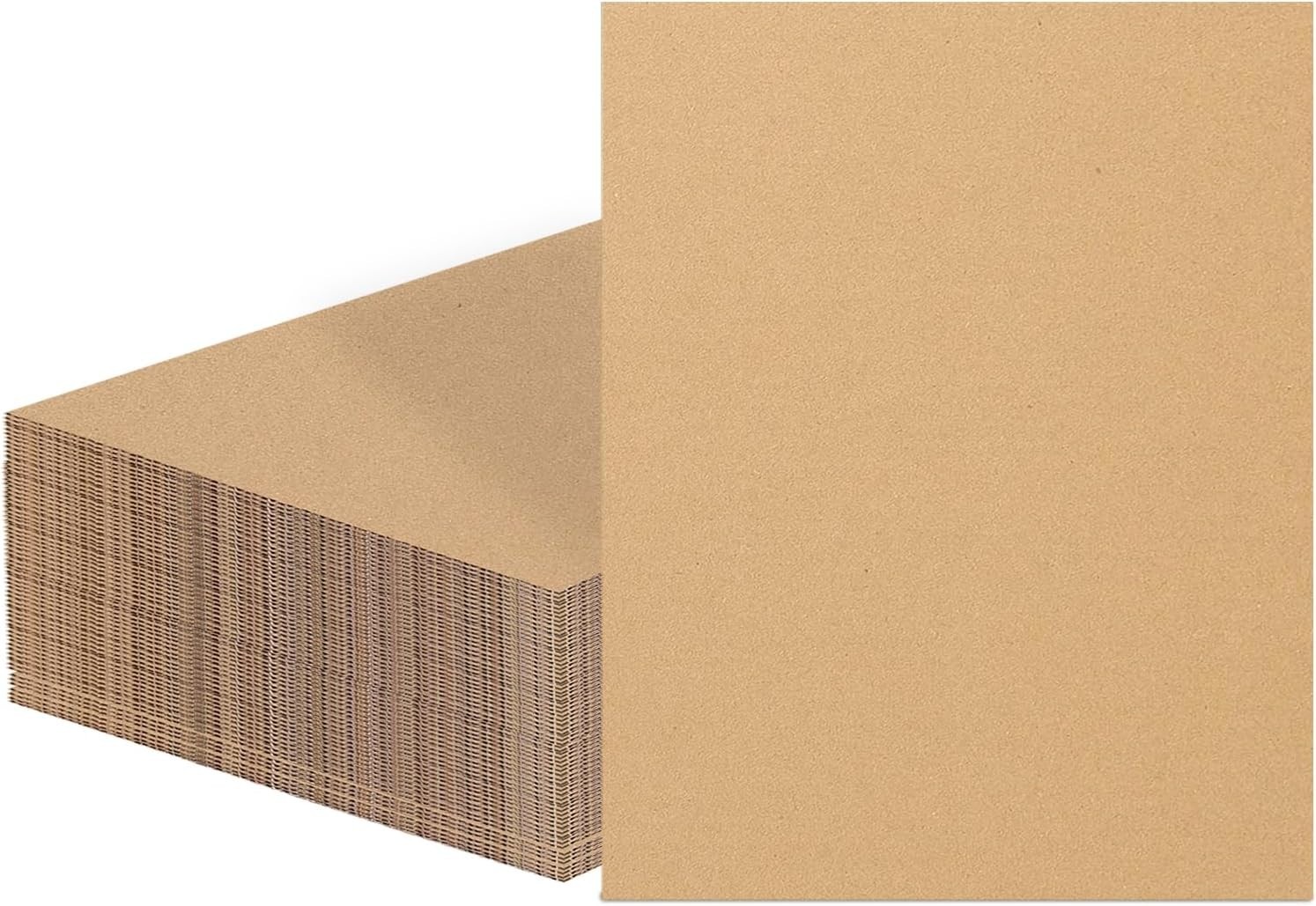60 Pack 12×16 Inch Corrugated Cardboard Sheets 2mm Thick Flat Card Boards Ins…