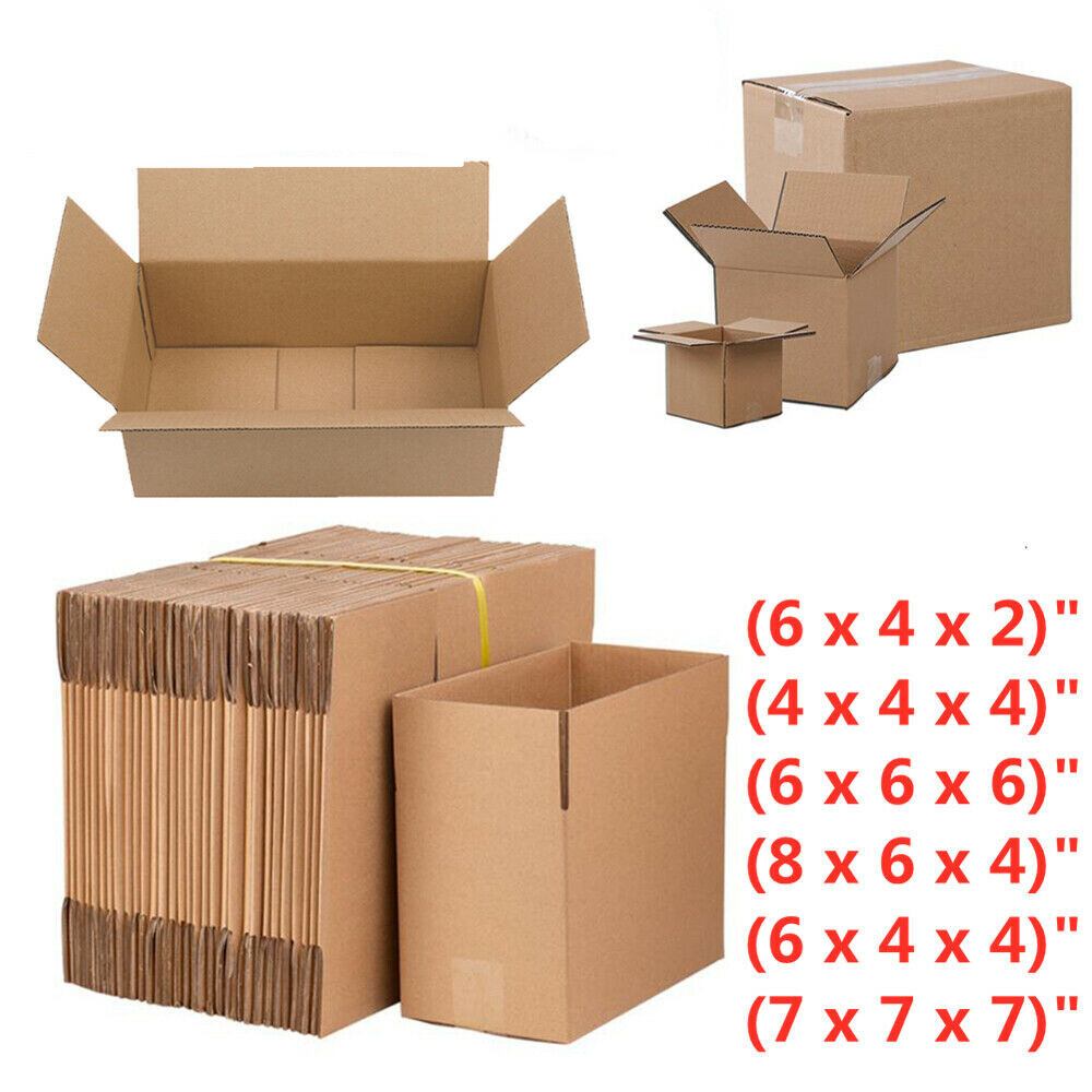 100 PCS 8x6x4″ 6x4x2″ Cardboard Boxes Mailing Moving Packing Shipping Box Carton
