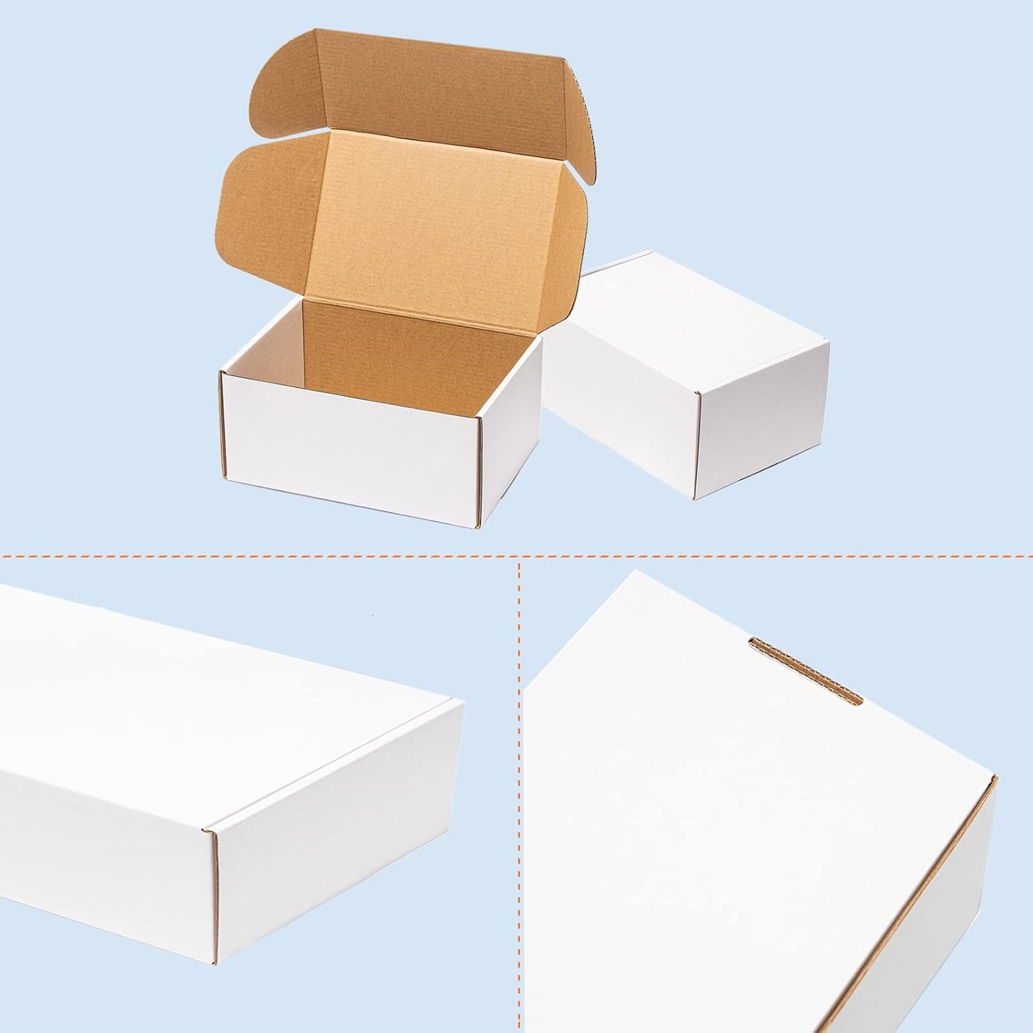 Cajas de Envío Blancas 6X4X3 25Unidades Cajas de Carton Corrugado para Pequenas