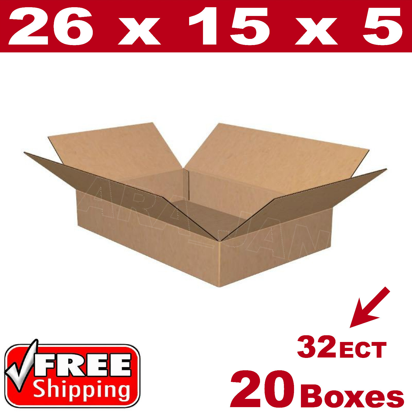 20 – 26x15x5 Cardboard Boxes Mailing Packing Shipping Box Corrugated Carton