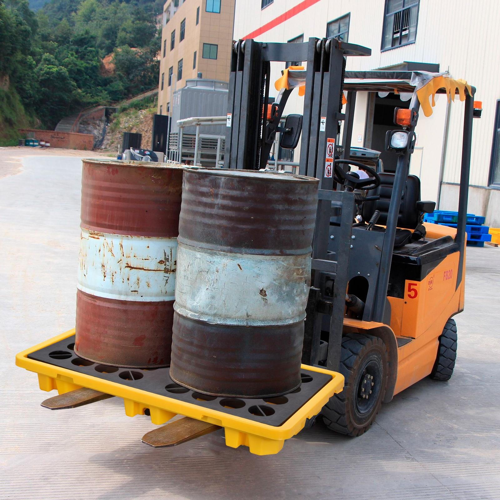 Spill Containment Platform, Spill Containment Pallet, Yellow and Black 70L