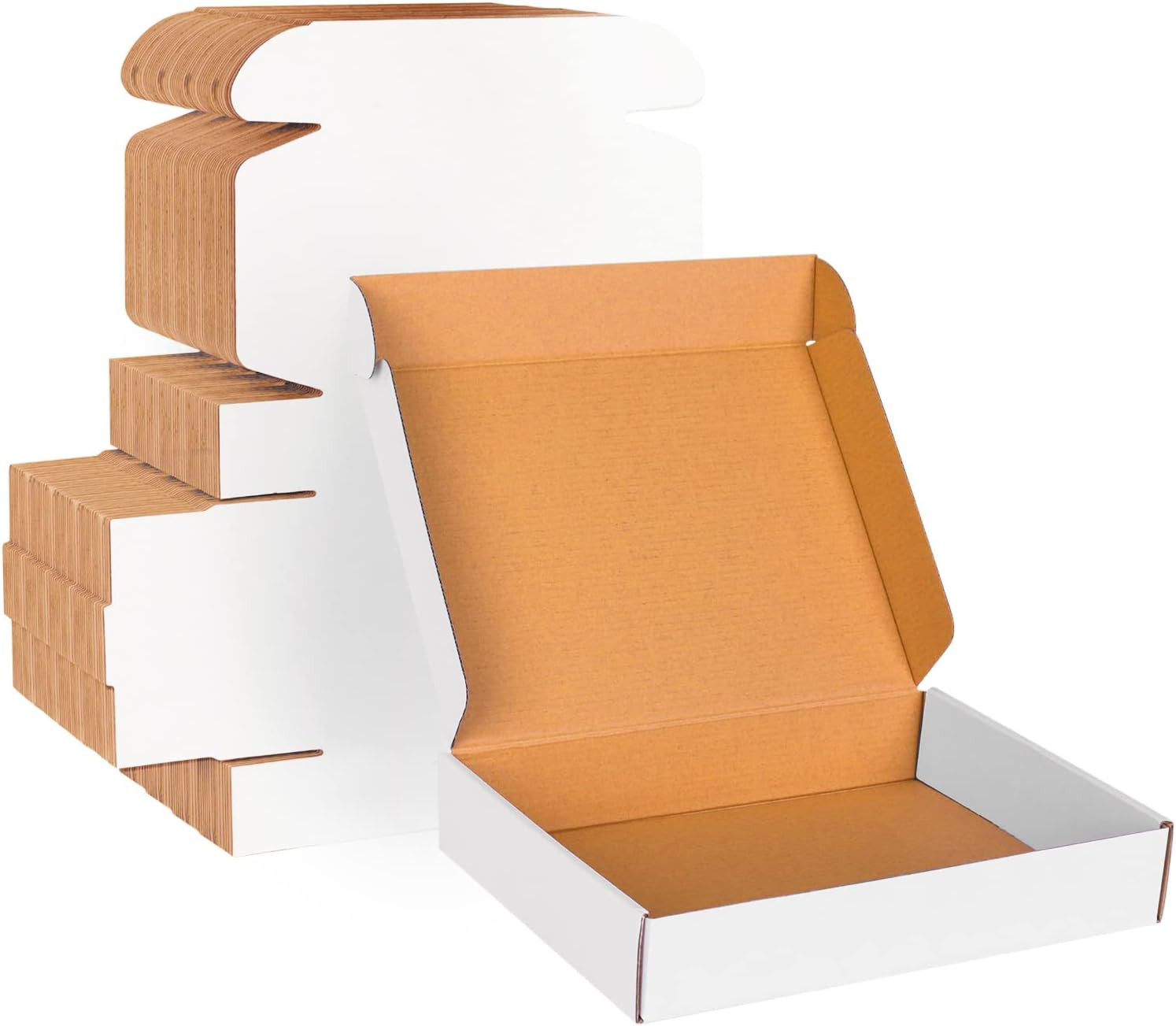 11X8X2 White Cardboard Boxes – 30 Pack Shipping Boxes for Small Business Mailing