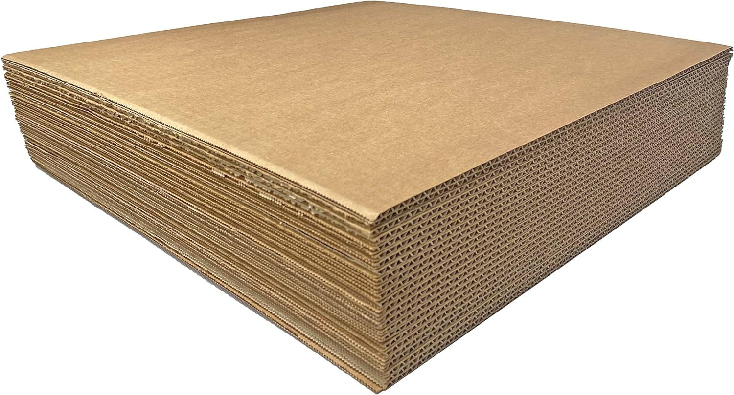 Corrugated Cardboard Filler Pads 1/8″ Thick – 12×12 Inches – 25 Pack