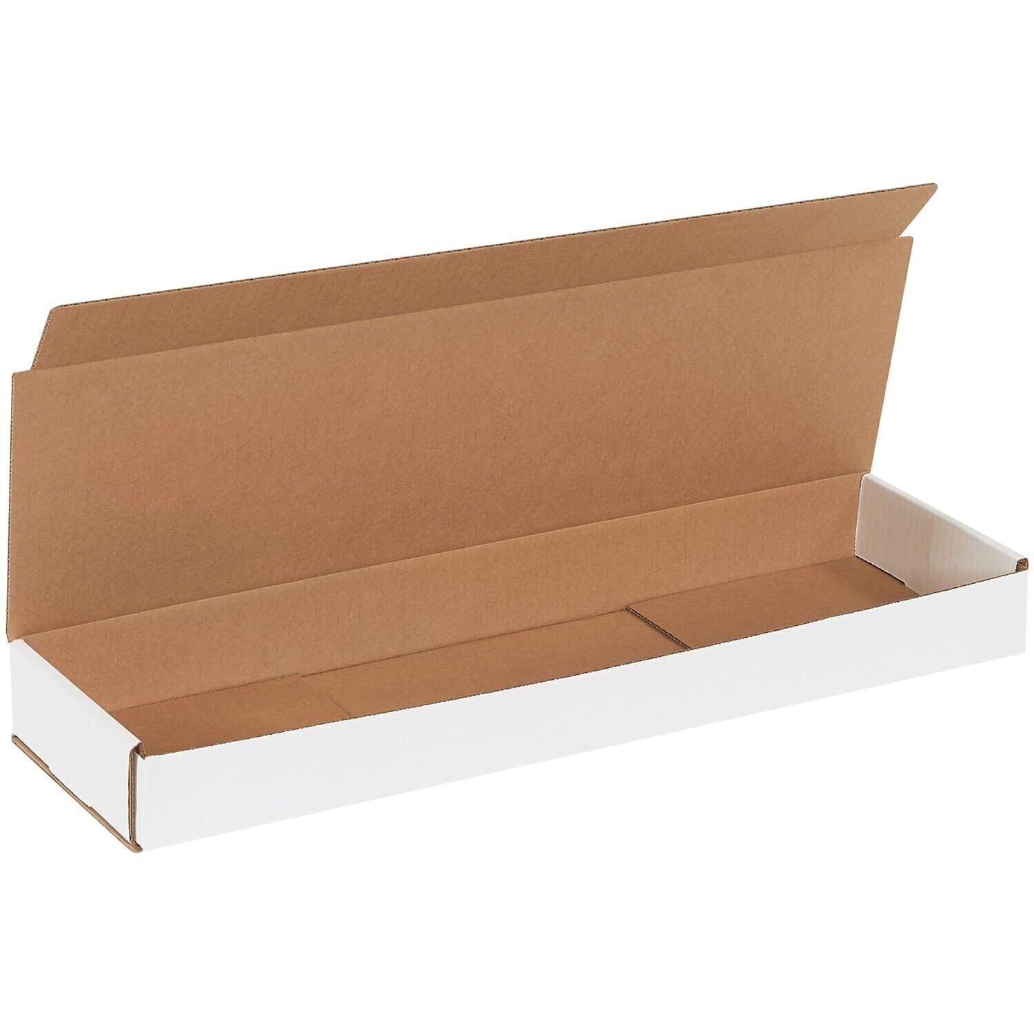 50 21″ x 6″ x 2″ White Corrugated Mailers Tuck Flap Boxes Free Ship