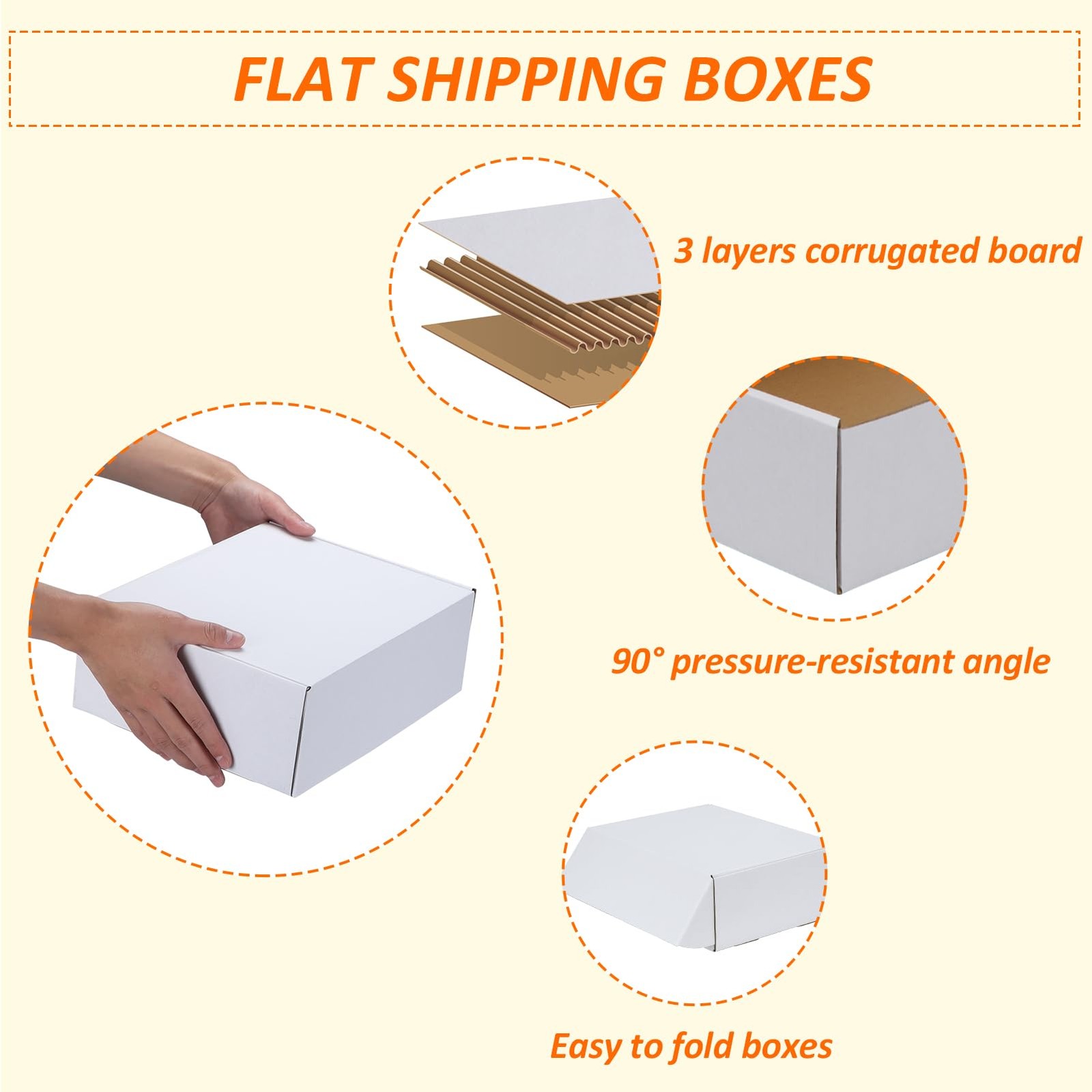 12x9x4 inches Shipping Boxes Set of 1, White Corrugated Cardboard Mailer Box …