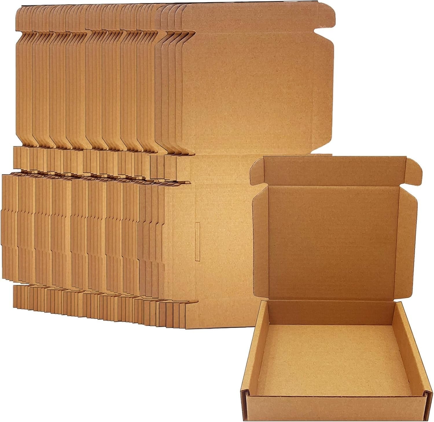 ​​​5x4x1 inch Small Shipping Boxes 50 Pack, Brown Kraft Corrugated Cardboard Mai