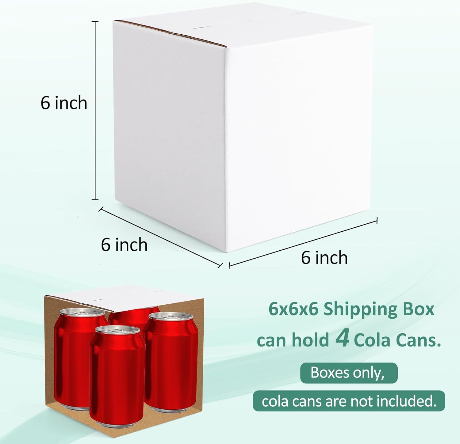 Eupako 6X6X6 Cardboard Box 30 Pack White Cube Corrugated Small Shipping Boxes