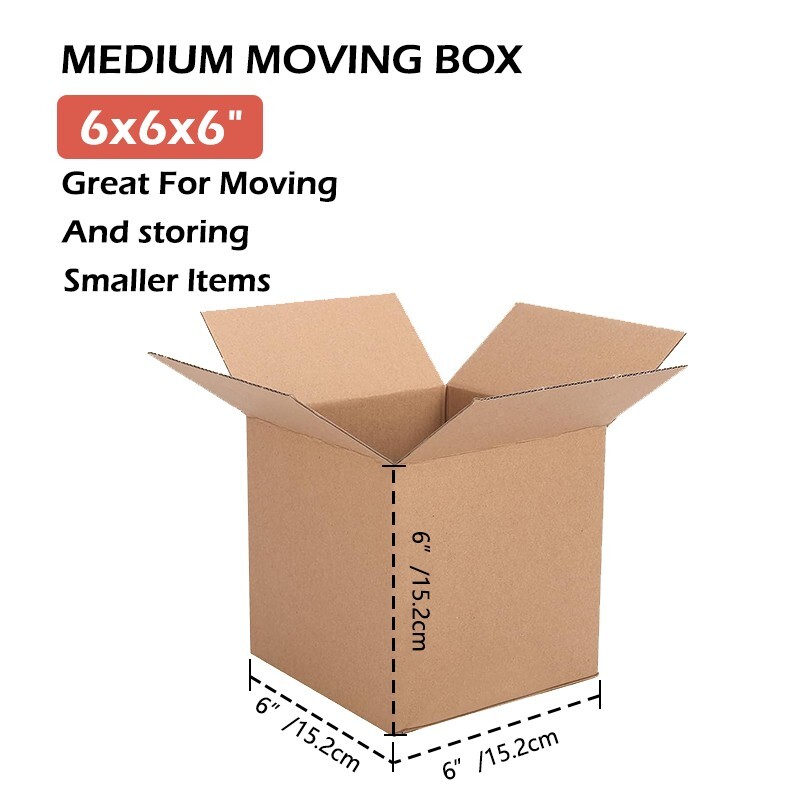 6x6x6 kraft paper transport box, cardboard transport box for mailing and storage