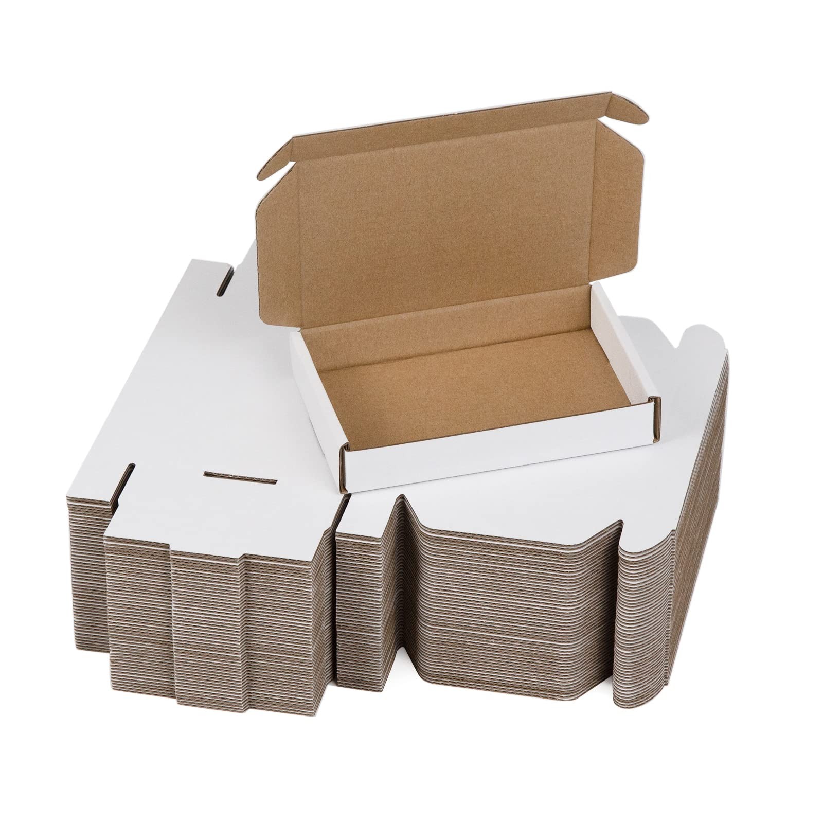 50 Pack 6x4x1 Inches Small Shipping Boxes, White Corrugated Cardboard Boxes, …
