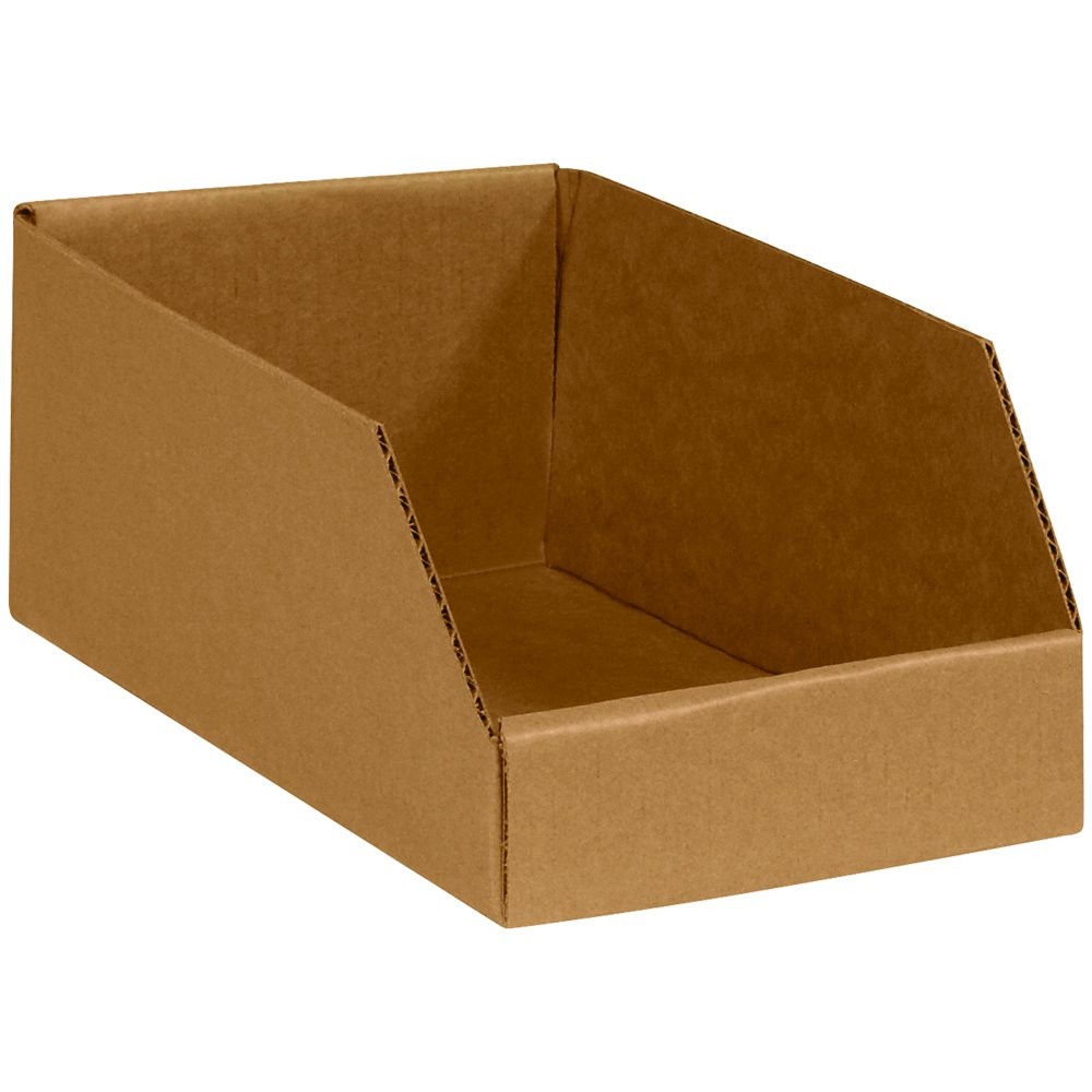 Storage Bins Medium 6″L x 12″W x 4 1/2″H 50-Pack – Corrugated Cardboard Box f.