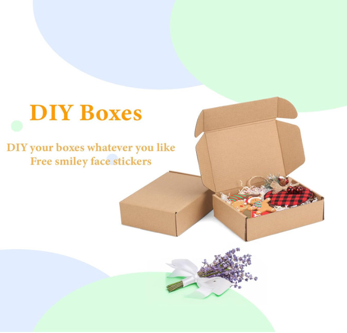 5-25PCS 8inx5.5inx1.6in Shipping Boxes Set Small Cardboard Shipping Box Mailers