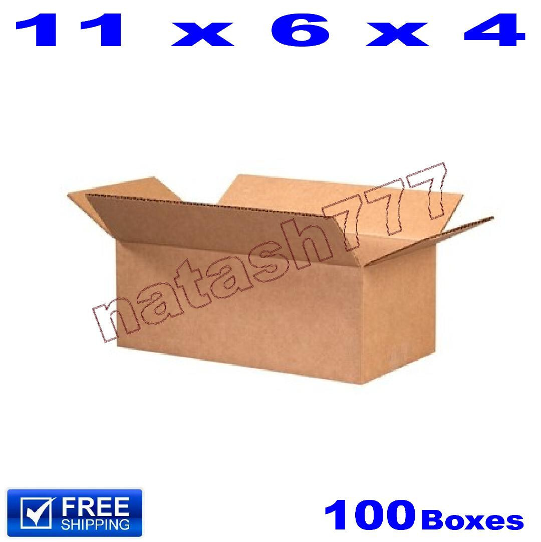 100 – 11x6x4 Cardboard Boxes 32-ECT Mailing Packing Shipping Corrugated Carton